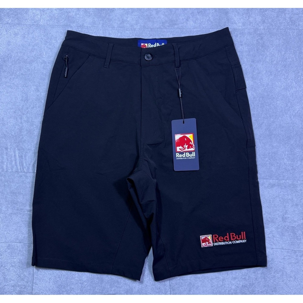 Red Bull Distribution Shorts Mens S (30x10) Black RBD Work Shorts Athleisure NEW